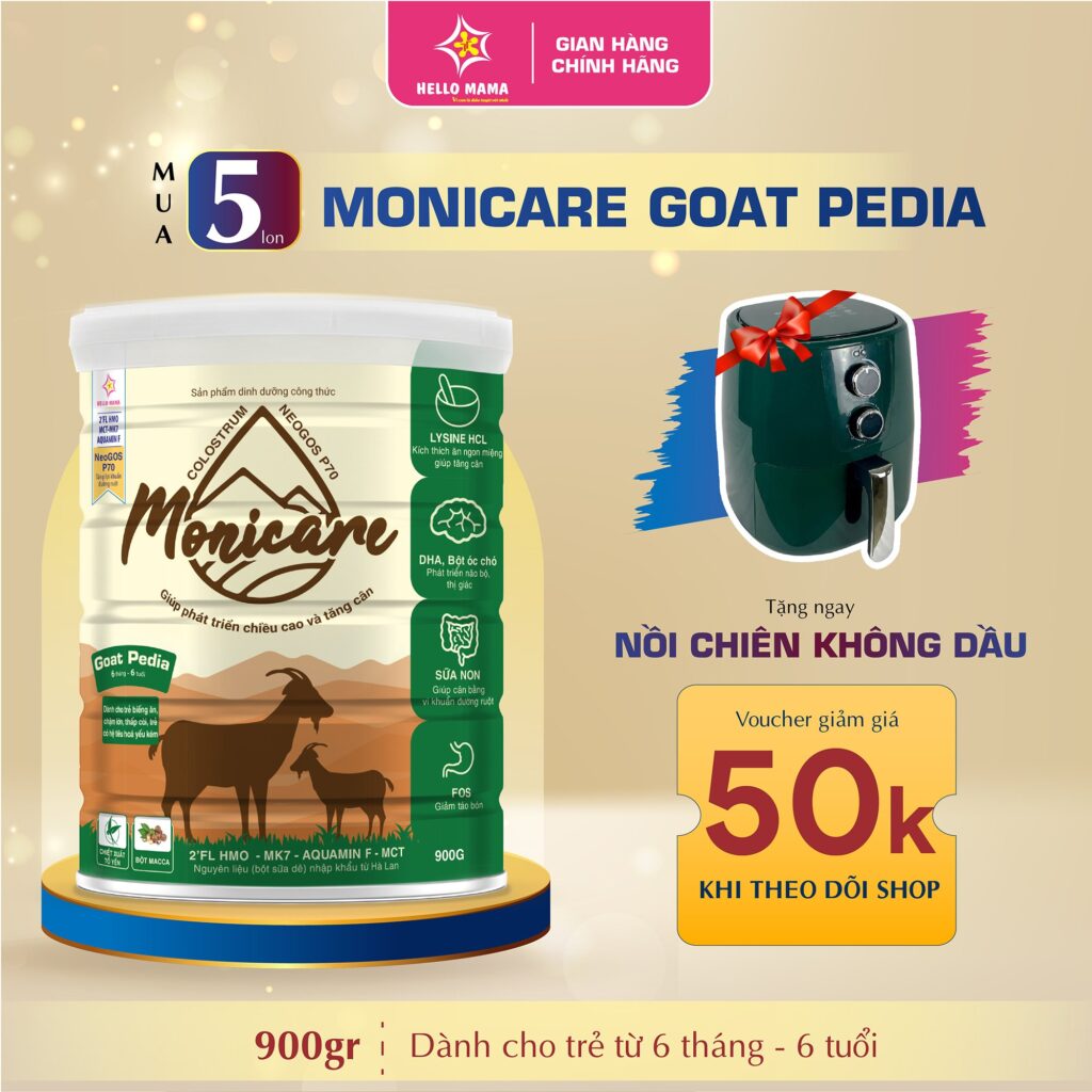 Mua 5 lon sữa Monicare tặng nồi chiên không dầu